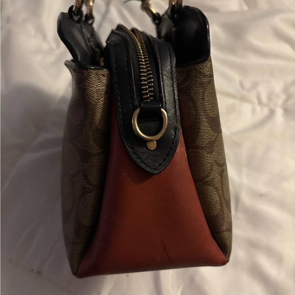 Coach Tan and Brown Signature Satchel - Picture 6 of 9